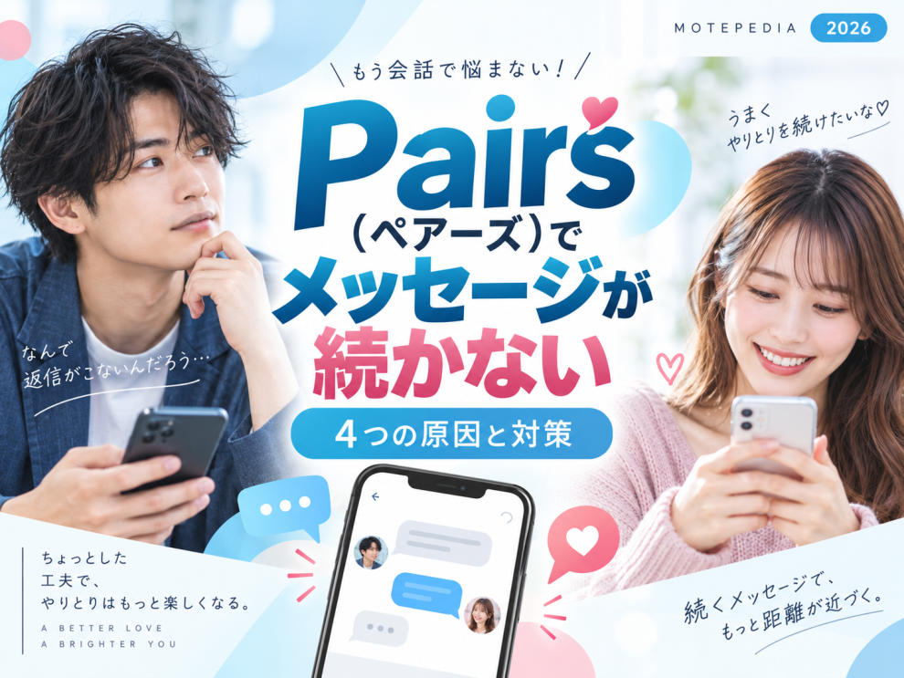 Pairs（ペアーズ）でメッセージが続かない原因と対策を解説する画像