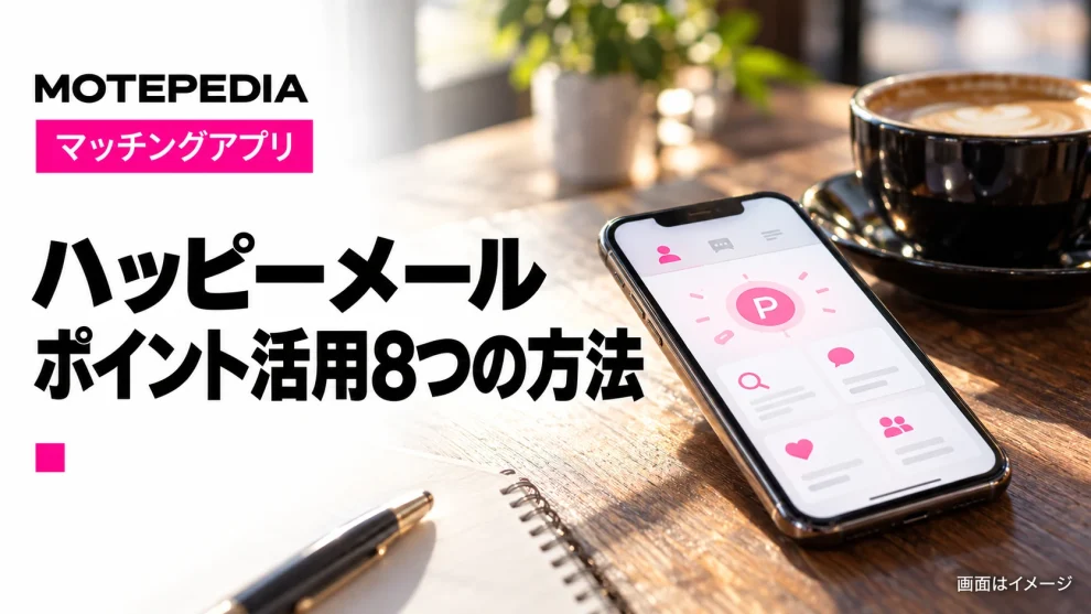 ハッピーメール。ポイント活用8つの方法。画面はイメージ