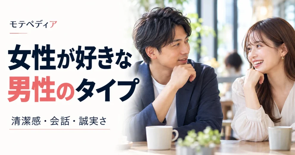 女性が好きな男性のタイプ。清潔感・会話・誠実さを伝えるモテペディアのアイキャッチ