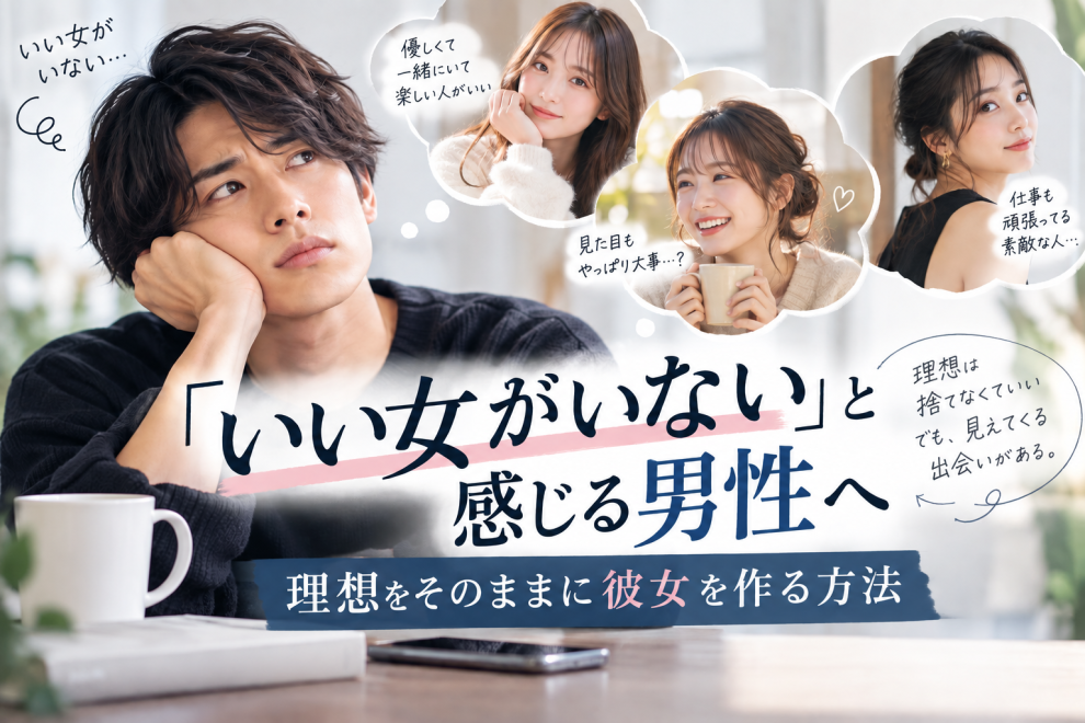 「いい女がいない」と感じる男性へ 理想が高くて彼女ができない理由を解説するアイキャッチ画像