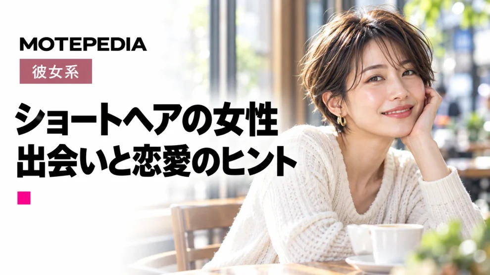 ショートヘアの女性。出会いと恋愛のヒント。モテペディアのアイキャッチ画像。