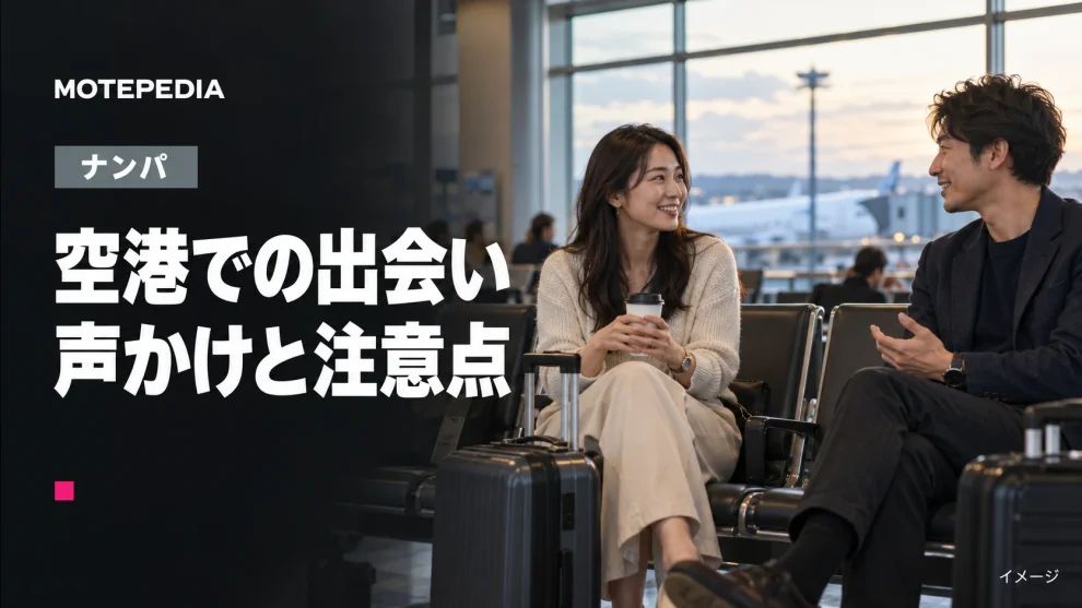 空港での出会い。声かけと注意点のイメージ