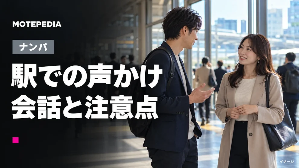 駅での声かけ。会話と注意点のイメージ