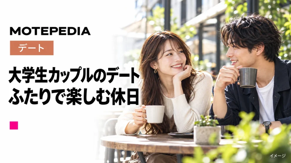 大学生カップルのデート。ふたりで楽しむ休日。モテペディアのアイキャッチ画像。