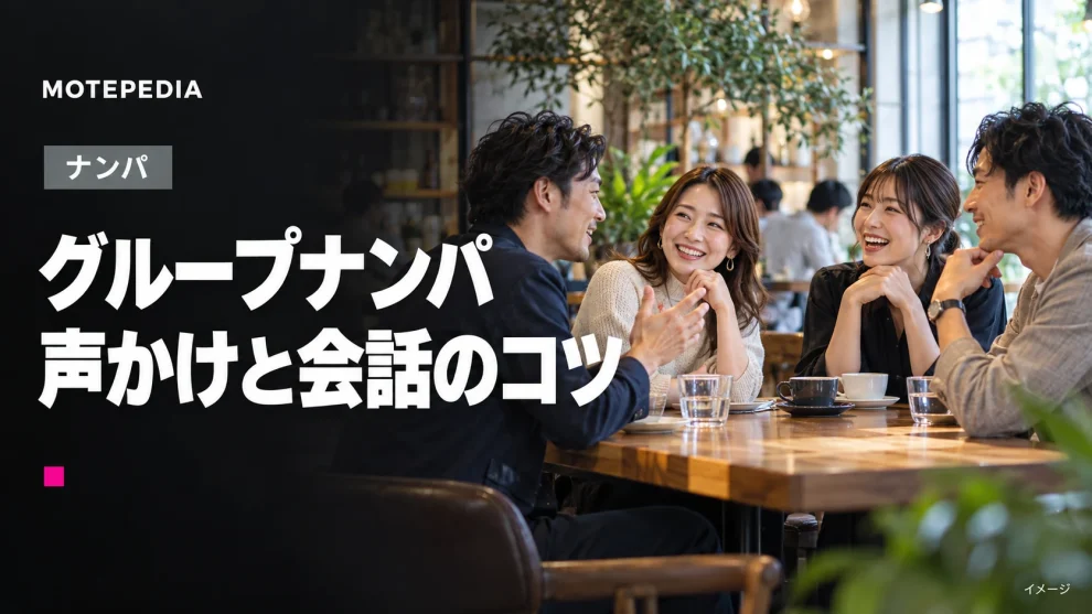 グループナンパ。声かけと会話のコツのイメージ