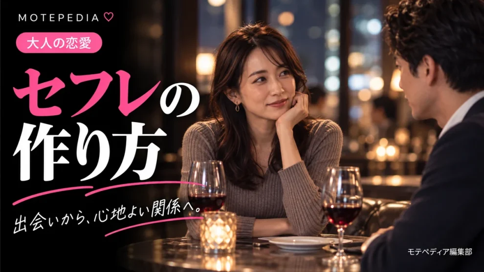 セフレの作り方。出会いから心地よい関係への流れを紹介するモテペディアのアイキャッチ